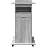  Govornica s kotačima i ladicom boja hrasta 55x55x107 cm drvena | shoptok.hr