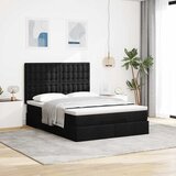  Otomanski krevet s madracem i LED crni 140x190 cm tkanine | shoptok.hr