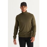 ALTINYILDIZ CLASSICS Men's Khaki Standard Fit Normal Cut Anti-Pilling Full Turtleneck Knitwear Sweater. cene