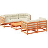  6-dijelni set vrtnih sofa s jastucima voštano smeđi od borovine | shoptok.hr