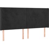  LED uzglavlje crno 203 x 16 x 118/128 cm baršunasto | shoptok.hr