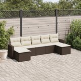 vidaXL 7-dijelni set vrtnih sofa od poliratana s jastucima smeđi Cijene