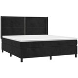 vidaXL Box spring postelja z vzmetnico LED črna 180x200 cm ž | Shoptok.si