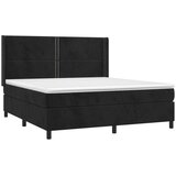 vidaXL Krevet box spring s madracem LED crni 180x200 cm baršun | shoptok.hr