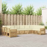  Set vanjskih sofa 10 pcs Bijela i krem 363 x 191,5 x 73 cm | shoptok.hr