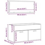  Set namještaja za kupaonicu 2 komada crna hrasta konstruirano drvo | shoptok.hr