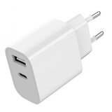 Gembird TA-UC-2AC12-01 USB punjac, 2-port USB-A+ USB-C, 2.4 A, white | ePonuda.com