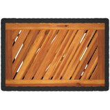  Vrtni bočni stolić s drvenom pločom crni 60x40x75 cm poliratan | shoptok.hr