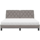  Postelja z vzmetnico taupe 160x200 cm blago | Shoptok.si