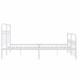  Metalni okvir kreveta uzglavlje i podnožje bijeli 150 x 200 cm | shoptok.hr