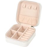 Generic travel jewelry box small jewelry box jewelry storage box portable pu leather mini jewelry travel box for girls women earrings, necklaces, rings, bracelets (white), (21064041) Cene