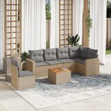vidaXL 7-dijelni set vrtnih sofa od poliratana s jastucima bež | shoptok.hr