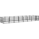  Zunanji pasji boks jeklo 15,02 m² - - črna - 92.65 - 776 x 193.5 x 100 cm - | Shoptok.si