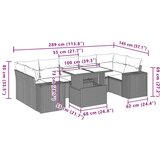  8-dijelni set vrtnih sofa od poliratana s jastucima sivi | shoptok.hr