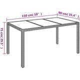  Vrtni stol sa staklenom pločom crni 150x90x75 cm od poliratana | shoptok.hr