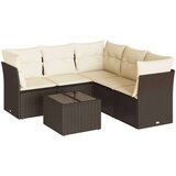 vidaXL 6-dijelni set vrtnih sofa od poliratana s jastucima smeđi | shoptok.hr