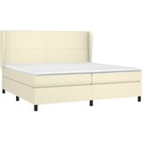  s oprugama i madracem krem 200x200 cm od umjetne kože | shoptok.hr