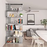 vidaXL Knjižna omara/paravan betonsko siva 80x24x192 cm iverna plošča | Shoptok.si