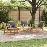  Sjedeća garnitura za vrt 5 kom. Prirodna Čvrsto teak drvo | shoptok.hr