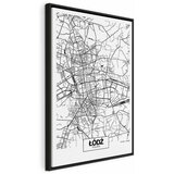  Slika - City Plan: Lodz (1 Part) Vertical 80x120 U crnom drvenom okviru | shoptok.hr