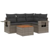  The Living Store Vrtna sedežna garnitura 5-delna z blazinami siv poli ratan - Vrtna Sedežna Garniture, (21447621) | Shoptok.si