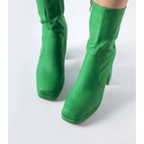 Gemre Green matte ankle boots with high block heel Isauro | Shoptok.si