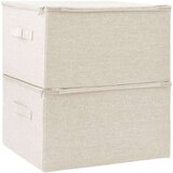 vidaXL Škatla za shranjevanje 2 kosa blago 43x34x23 cm krem, (20618744) | Shoptok.si