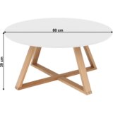 Kondela Klubska mizica, bela/naravna, INFERO | Shoptok.si