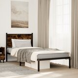 Maison Chic Kovinski Posteljni okvir - Enojna postelja - Postelja za odrasle brez vzmetnice dimljen hrast 90x190 cm, (21696014) | Shoptok.si