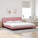  Okvir za krevet bez madraca Hanko ružičasti 200x200 cm baršunasti | shoptok.hr