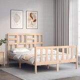 vidaXL Posteljni okvir z vzglavjem 120x200 cm trden les Cene