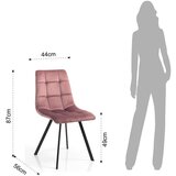 Tomasucci Rožnati žametni jedilni stoli v kompletu 2 ks Toffee – | Shoptok.si
