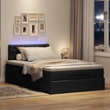 vidaXL Otomanska postelja z vzmetnico črn 120x200 cm blago Cene