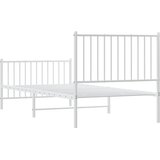  Metalni okvir kreveta uzglavlje i podnožje bijeli 90 x 200 cm | shoptok.hr