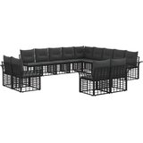  Set vanjskih sofa s jastukom 13 pcs Crna i tamno siva Poliester | shoptok.hr