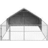 vidaXL Zunanji pasji boks z izpustom 5x3x1,9 m pocinkano jeklo | Shoptok.si