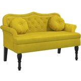  Klop z blazinami rumena 120,5x65x75 cm žamet | Shoptok.si