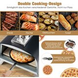  prijenosna vanjska peć za pizzu na drva, dvorišni peć za pizzu, srebrna + crna | shoptok.hr