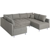 P & B SEDEŽNA GARNITURA, tkanina rjavosiva | Shoptok.si