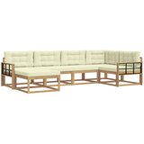 vidaXL Zunanja garnitura za sedenje 5 pcs Bela in krem Poliester, (5000281387) | Shoptok.si