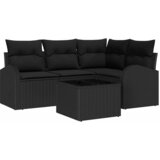  Sjedeća garnitura za vrt 5 kom. Crna poliratan 179 x 124 x 85 cm | shoptok.hr