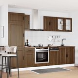 8-dijelni set kuhinjskih ormarića Kalmar konstruiranog drva Smeđa | shoptok.hr