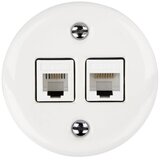  Elhard - Keramička retro mrežna utičnica 2xRJ45 bela | Eponuda.com