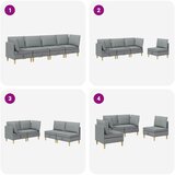  Set namještaja za dnevni boravak 4 pcs Svjetlosiva Tkanina | shoptok.hr