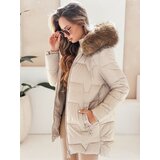 DStreet Kurtka damska zimowa NORINA pikowana z futerkiem beżowa | Shoptok.si