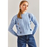 Bianco Lucci Women's Braided Patterned Knitwear Sweater Cene