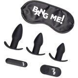 Bang! Backdoor Adventure Kit 3pc Butt Plug Set, Bullet & Blindfold Black | Shoptok.si