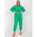 Fashion Hunters Plus size green tracksuit set with Maleah pants Cene