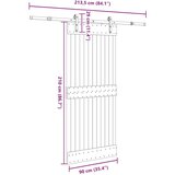 vidaXL Drsna vrata s kompletom vodil 90x210 cm trdna borovina | Shoptok.si