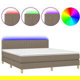 Maison Chic Box spring postelja - Vzmetna postelja z vzmetnico LED taupe 160x200 cm blago SL2510, (21900660) | Shoptok.si